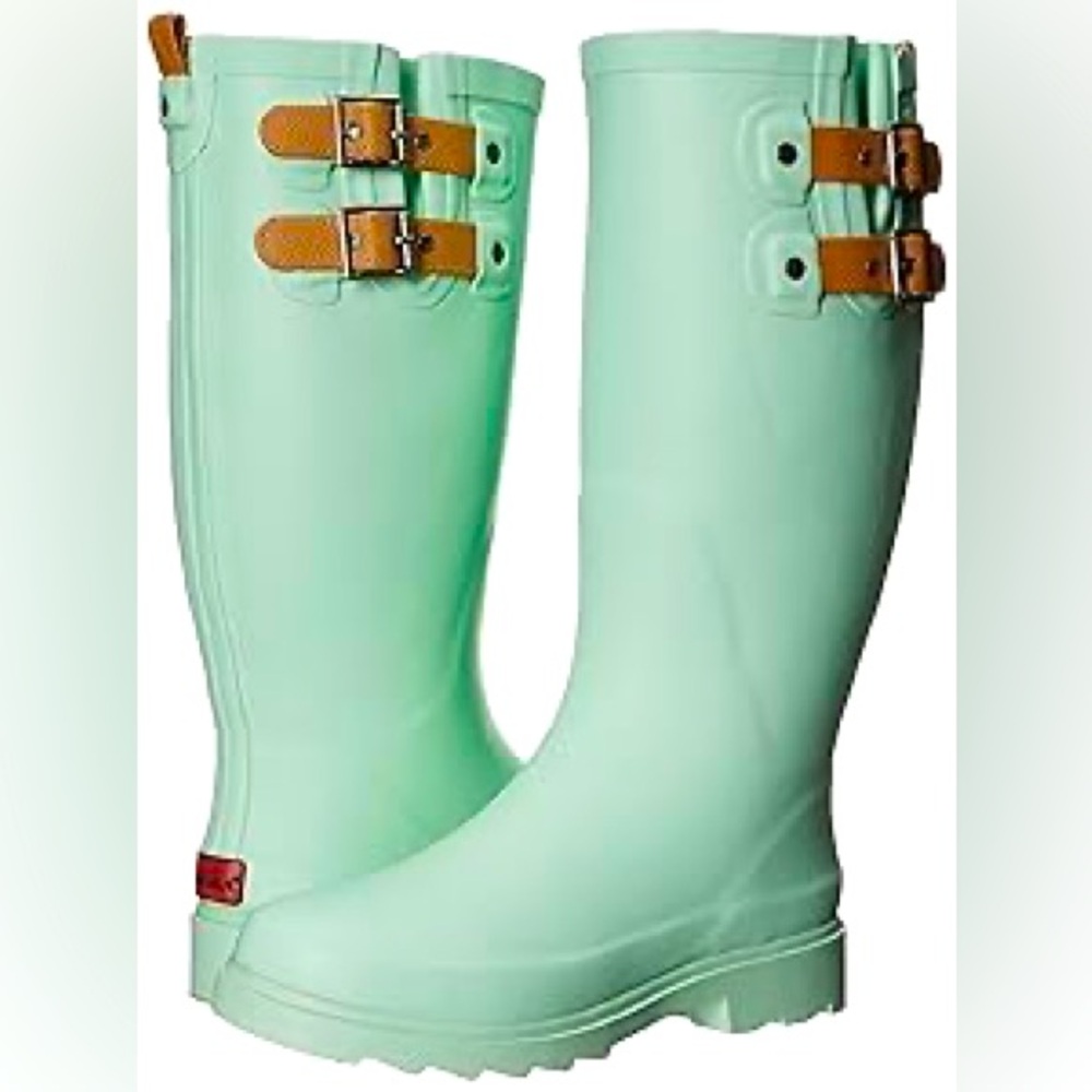 Brand new Chooka Mint Green Tall Rain Boots with Buckle Accents women’s 9